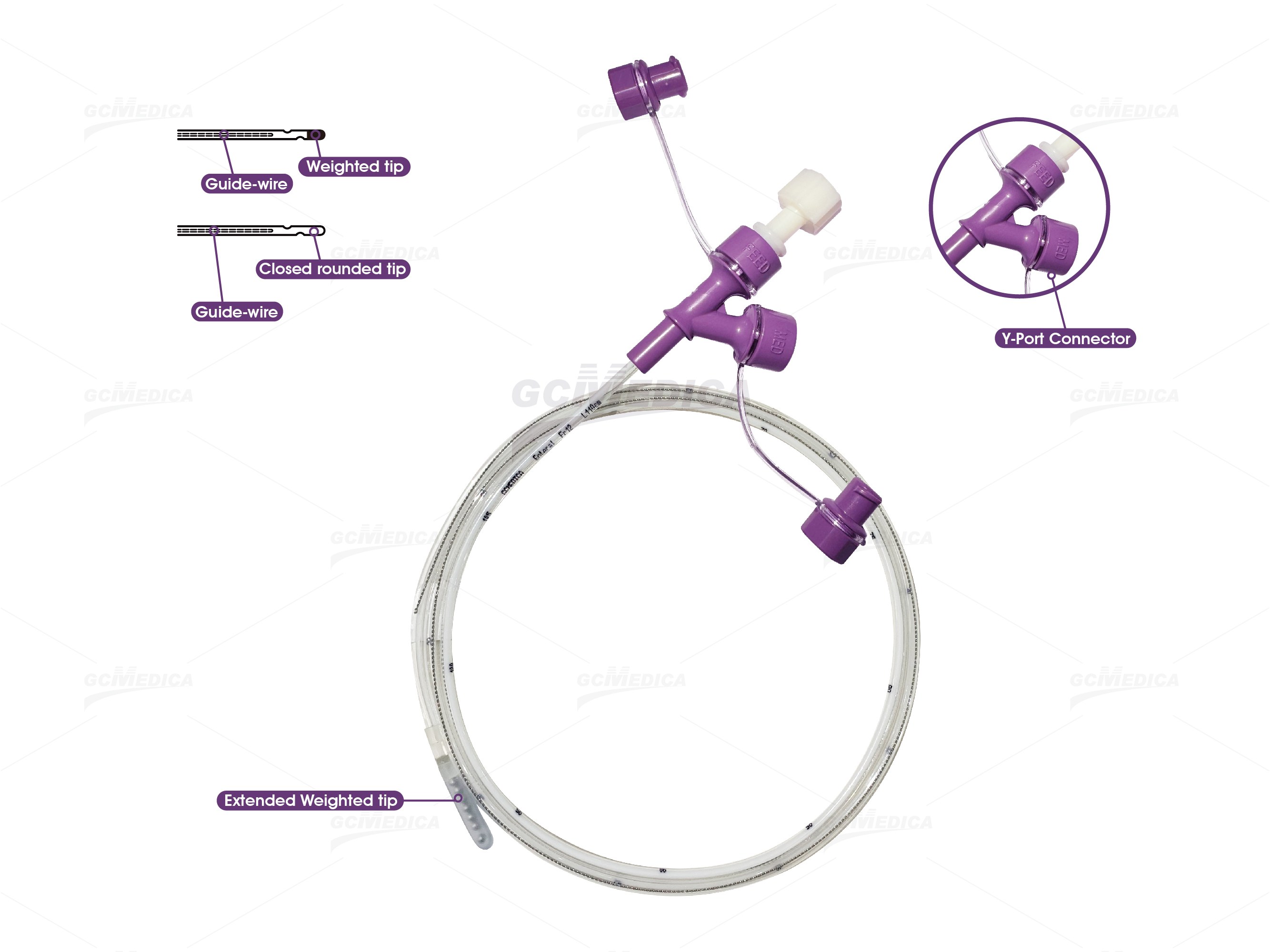 Polyurethane Y-Port Nasogastric Feeding Tubes